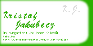 kristof jakubecz business card